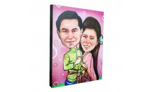 กรอบลอย-กรอบภาพวาดคู่บ่าวสาวเป็นของขวัญแต่งาน